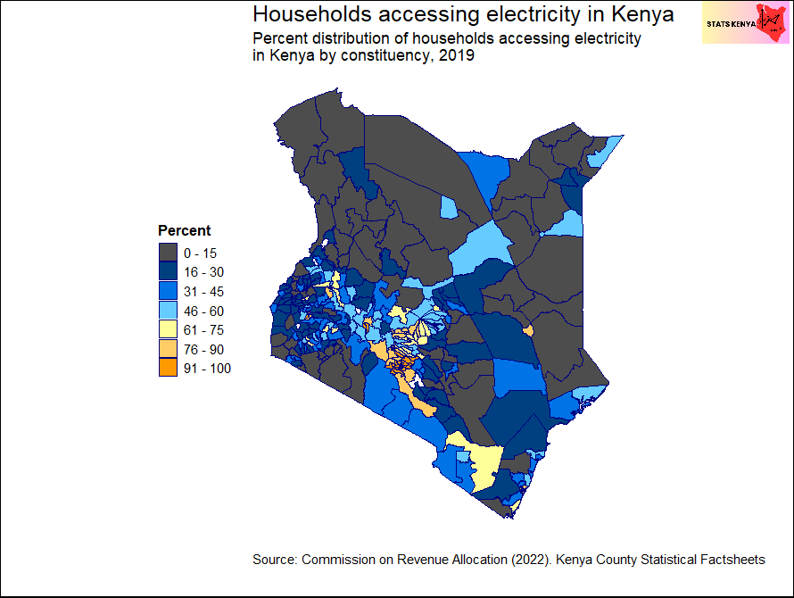 Kenya: Access to Electricity by Constituency - Stats Kenya