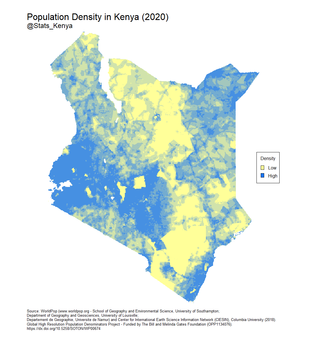 Kenya Population Density by County | Data, Map and Charts